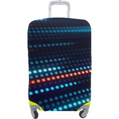 Orange Blue Dot Dots Lines Abstract Digital Art Luggage Cover (large) by uniart180623