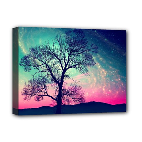 Tree Abstract Field Galaxy Night Nature Deluxe Canvas 16  X 12  (stretched)  by uniart180623