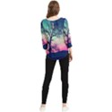 Tree Abstract Field Galaxy Night Nature Chiffon Quarter Sleeve Blouse View2