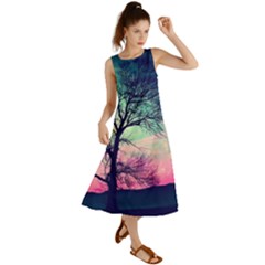 Tree Abstract Field Galaxy Night Nature Summer Maxi Dress by uniart180623