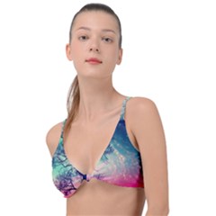 Tree Abstract Field Galaxy Night Nature Knot Up Bikini Top by uniart180623