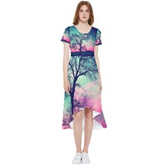 Tree Abstract Field Galaxy Night Nature High Low Boho Dress by uniart180623