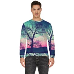 Tree Abstract Field Galaxy Night Nature Men s Fleece Sweatshirt