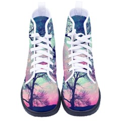 Tree Abstract Field Galaxy Night Nature Women s High-top Canvas Sneakers