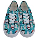 Blue Penguin Pattern Christmas Kids  Classic Low Top Sneakers View1