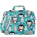 Blue Penguin Pattern Christmas MacBook Pro 16  Shoulder Laptop Bag View3