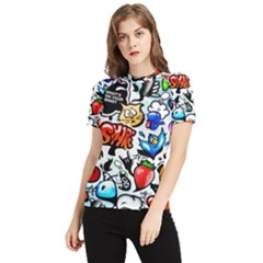 Graffiti Art Cartoon Comic Women s Short Sleeve Rash Guard by uniart180623