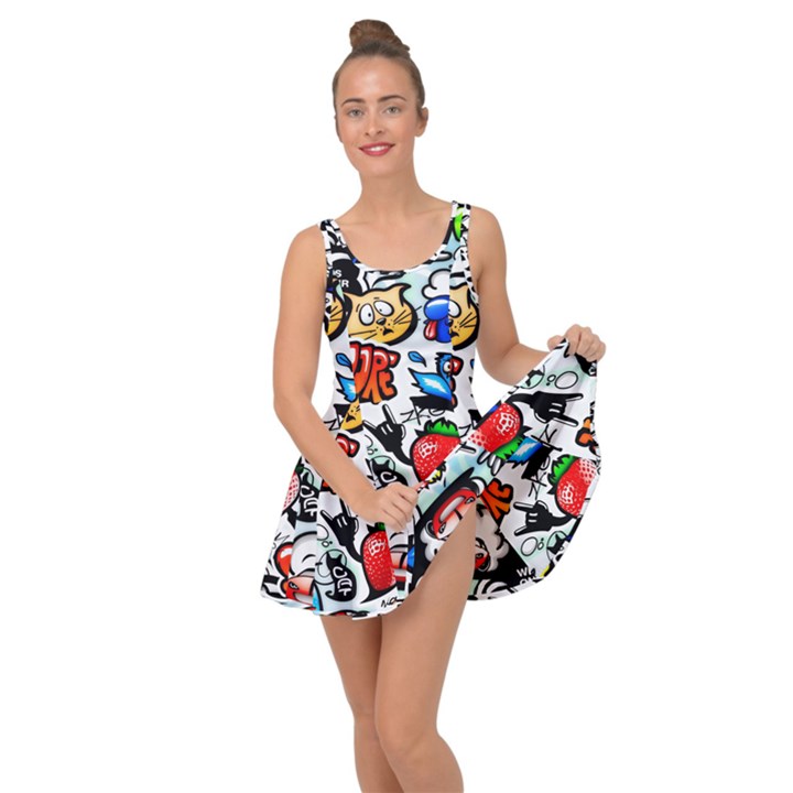 Graffiti Art Cartoon Comic Inside Out Casual Dress