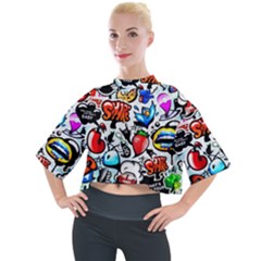 Graffiti Art Cartoon Comic Mock Neck Tee by uniart180623