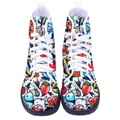 Graffiti Art Cartoon Comic Women s High-top Canvas Sneakers