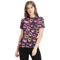 Funny Monster Mouths Women s Short Sleeve Rash Guard by uniart180623