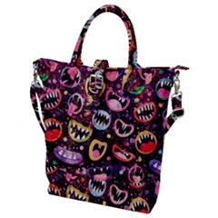 Funny Monster Mouths Buckle Top Tote Bag by uniart180623