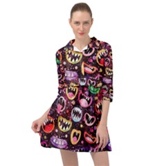 Funny Monster Mouths Mini Skater Shirt Dress by uniart180623