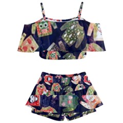 Ugly Christmas Kids  Off Shoulder Skirt Bikini