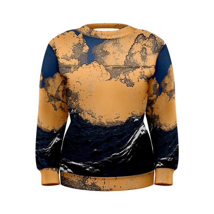 Waves Aesthetic Ocean Retro Sea Vintage Women s Sweatshirt