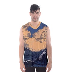 Waves Aesthetic Ocean Retro Sea Vintage Men s Basketball Tank Top