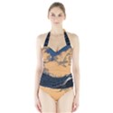 Waves Aesthetic Ocean Retro Sea Vintage Halter Swimsuit View1