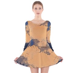 Waves Aesthetic Ocean Retro Sea Vintage Long Sleeve Velvet Skater Dress