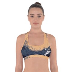 Waves Aesthetic Ocean Retro Sea Vintage Cross Back Sports Bra