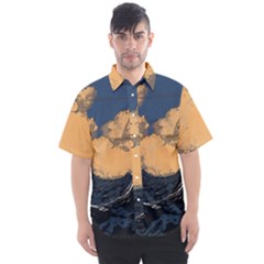 Waves Aesthetic Ocean Retro Sea Vintage Men s Short Sleeve Shirt