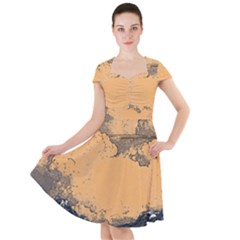 Waves Aesthetic Ocean Retro Sea Vintage Cap Sleeve Midi Dress