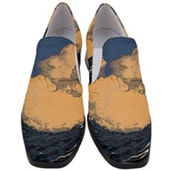 Waves Aesthetic Ocean Retro Sea Vintage Women Slip On Heel Loafers