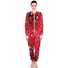 Christmas Pattern Red Onepiece Jumpsuit (ladies) by uniart180623