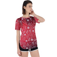 Christmas Pattern Red Perpetual Short Sleeve T-shirt by uniart180623