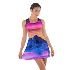 Sun Ultra Artistic 3d Illustration Sunset Cotton Racerback Dress by uniart180623