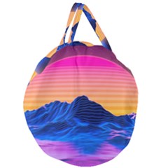 Sun Ultra Artistic 3d Illustration Sunset Giant Round Zipper Tote by uniart180623