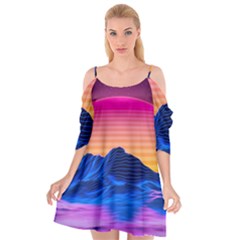 Sun Ultra Artistic 3d Illustration Sunset Cutout Spaghetti Strap Chiffon Dress by uniart180623