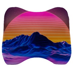 Sun Ultra Artistic 3d Illustration Sunset Velour Head Support Cushion by uniart180623