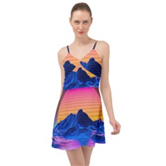 Sun Ultra Artistic 3d Illustration Sunset Summer Time Chiffon Dress by uniart180623