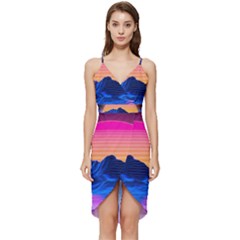 Sun Ultra Artistic 3d Illustration Sunset Wrap Frill Dress