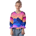 Sun Ultra Artistic 3d Illustration Sunset Kids  Cuff Sleeve Top View1