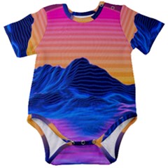 Sun Ultra Artistic 3d Illustration Sunset Baby Short Sleeve Bodysuit by uniart180623