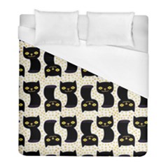 Black Cats And Dots Koteto Cat Pattern Kitty Duvet Cover (full/ Double Size) by uniart180623