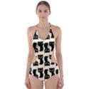 Black Cats And Dots Koteto Cat Pattern Kitty Cut-Out One Piece Swimsuit View1