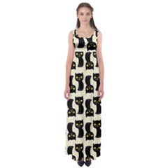 Black Cats And Dots Koteto Cat Pattern Kitty Empire Waist Maxi Dress by uniart180623