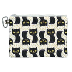 Black Cats And Dots Koteto Cat Pattern Kitty Canvas Cosmetic Bag (xl) by uniart180623