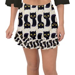 Black Cats And Dots Koteto Cat Pattern Kitty Fishtail Mini Chiffon Skirt by uniart180623