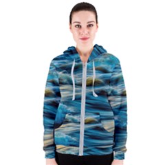 Waves Abstract Women s Zipper Hoodie by uniart180623