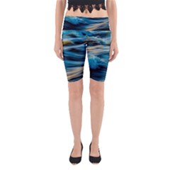 Waves Abstract Yoga Cropped Leggings by uniart180623