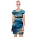 Waves Abstract Cap Sleeve Bodycon Dress View1