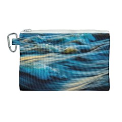 Waves Abstract Canvas Cosmetic Bag (large) by uniart180623