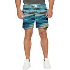 Waves Abstract Men s Runner Shorts by uniart180623