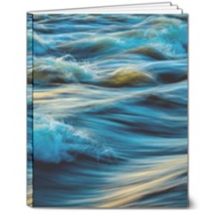 Waves Abstract 8  X 10  Softcover Notebook