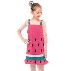 Watermelon Fruit Pattern Kids  Overall Dress by uniart180623