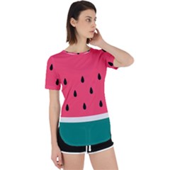 Watermelon Fruit Pattern Perpetual Short Sleeve T-shirt by uniart180623