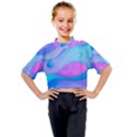 Colorful Blue Purple Wave Kids Mock Neck Tee View1